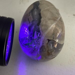 1.07lbs. Volcano Agate UV Reactive Crystal Skull Carving/Crystal Home Decor