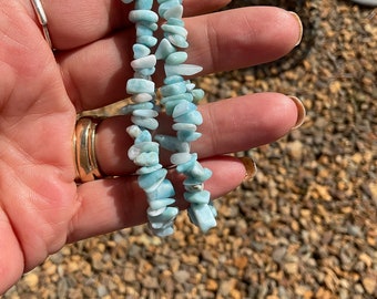 Larimar Crystal Chip Bracelet/Larimar Bracelet Jewelry Gift