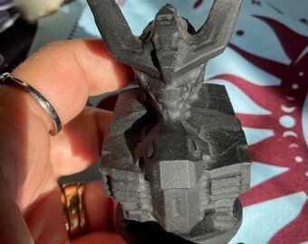 Black Obsidian Spartan Carving: Halo Video Game Collectible