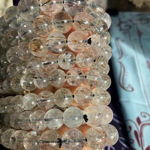 Super Seven Gemstone Beaded Bracelet/Black Super Seven Crystal Bracelet/Super 7 Beaded Bracelet