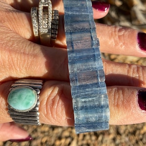 Kyanite Gemstone Bangle Bracelet/ Kyanite Gemstone Jewelry