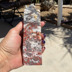 Mexican Crazy Lace Agate Crystal Tower/Mexican Crazy Lace Agate Tower Home Decor