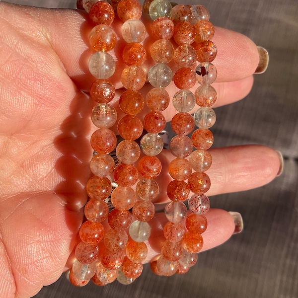 Arusha Sunstone Crystal Beaded Bracelet/Arusha Sunstone Crystal Jewelry Gift