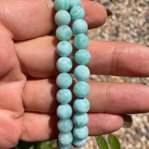 Larimar Beaded Crystal Bracelet/Larimar Crystal Jewelry