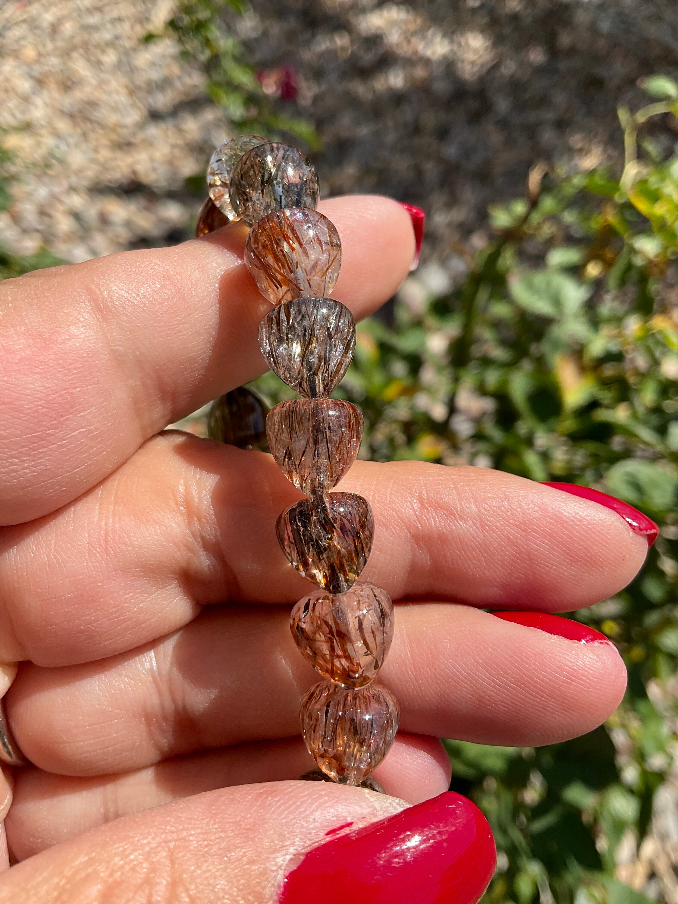 Strawberry Super Seven Crystal Bracelet: Melody Stone Jewelry - Etsy