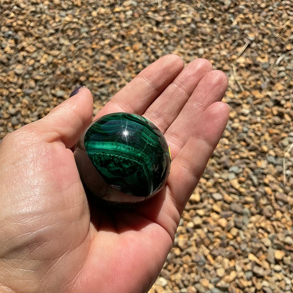 Natural Malachite Sphere, crystal carving, crystal gift, home decor