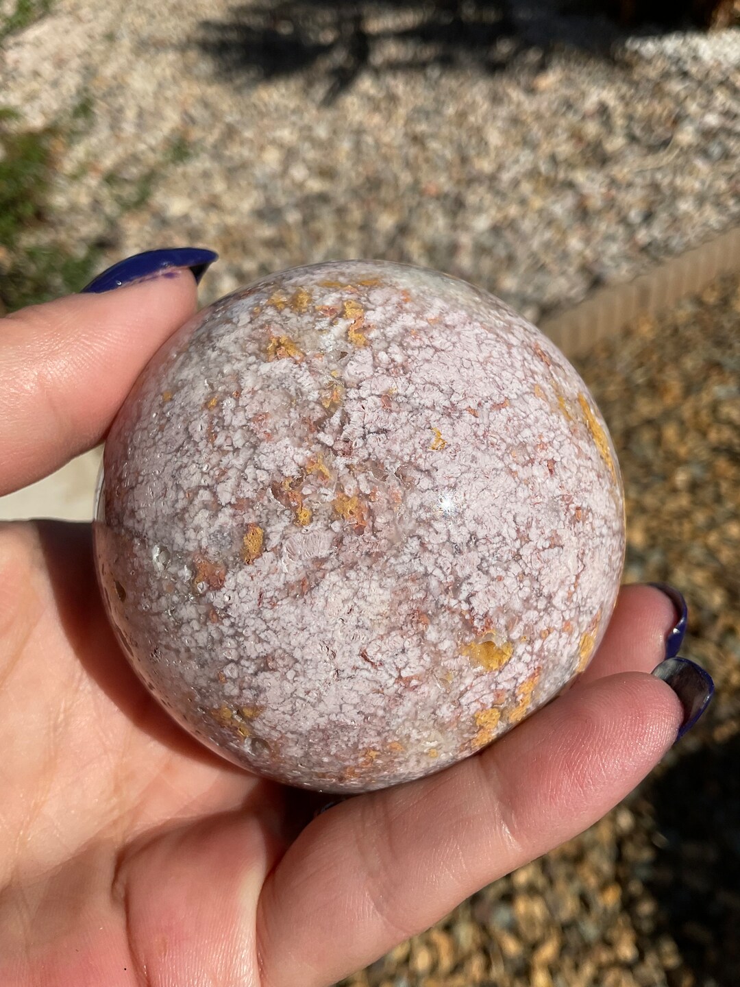 Pink Fish Roe Fossilized Fish Egg Agate Sphere/fish Roe Agate Home