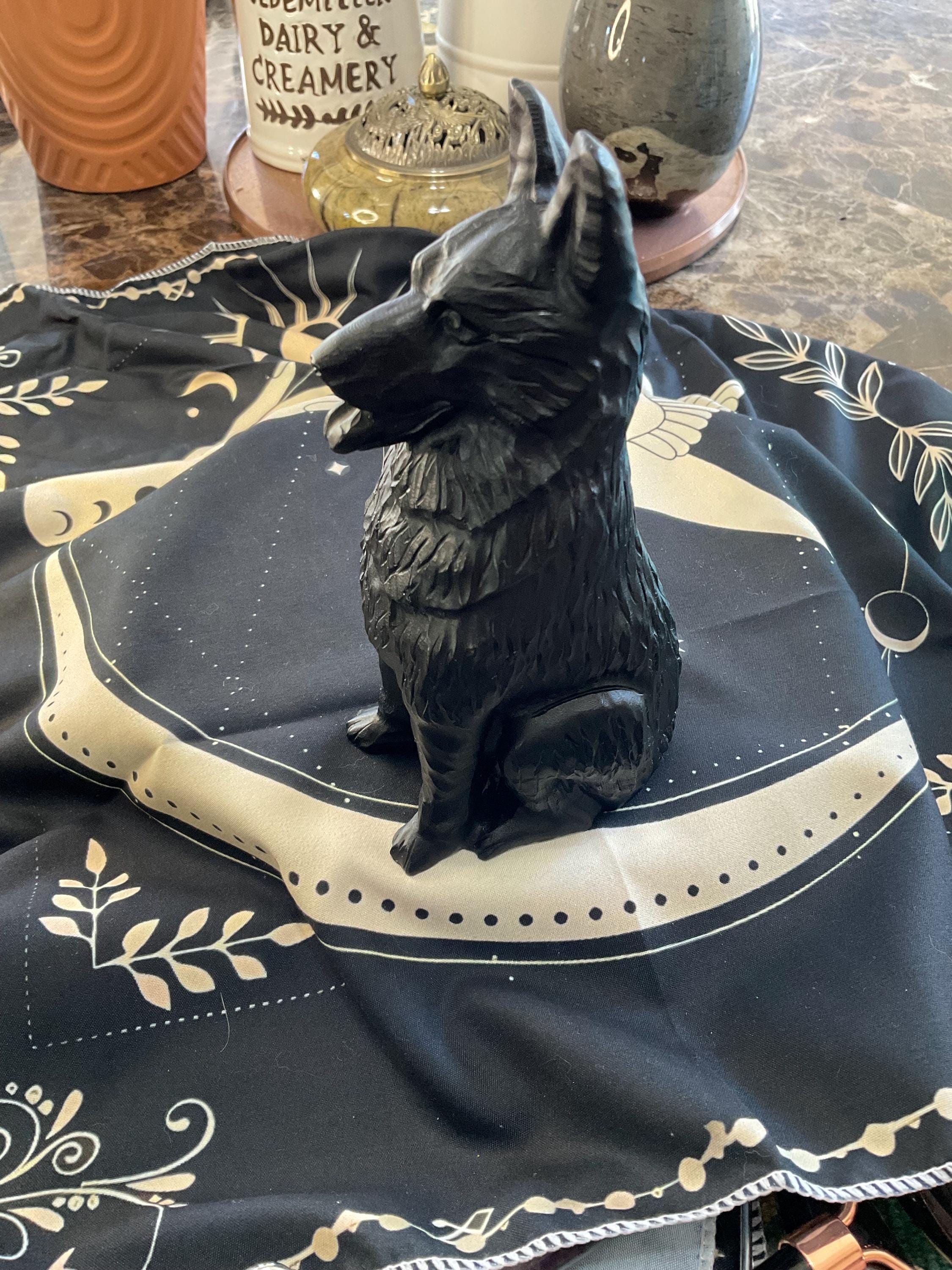 Black Obsidian German Shepherd Carving: Gemstone Dog Art - Etsy