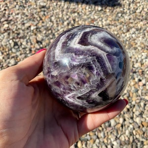 2.3lb Dream Amethyst Chevron Sphere/Housewarming Gift/Crystal Gift/Home Decor
