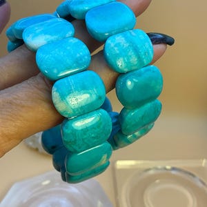 AAA Brazil Hemimorphite Soft Bangle Bracelet, High Quality Natural Gemstone Bangle, 7.5 Inch Blue Green Crystal Jewelry, Collector Gift image 11