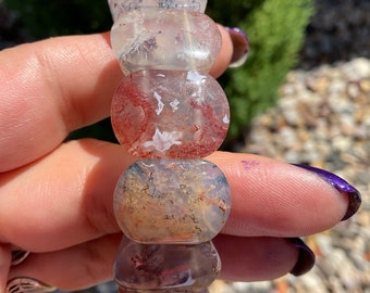 モスアゲートバングルブレスレット：ミックスジェムストーンジュエリー