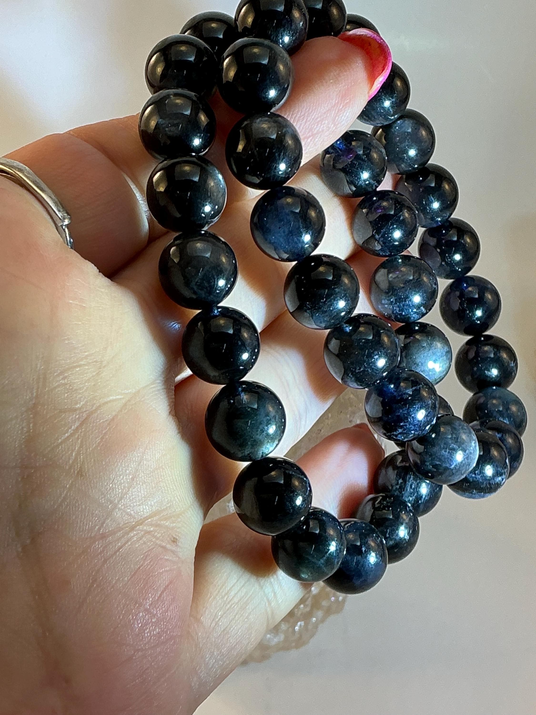 デビルアクアマリン 10mm ビーズブレスレット | 天然ブルー