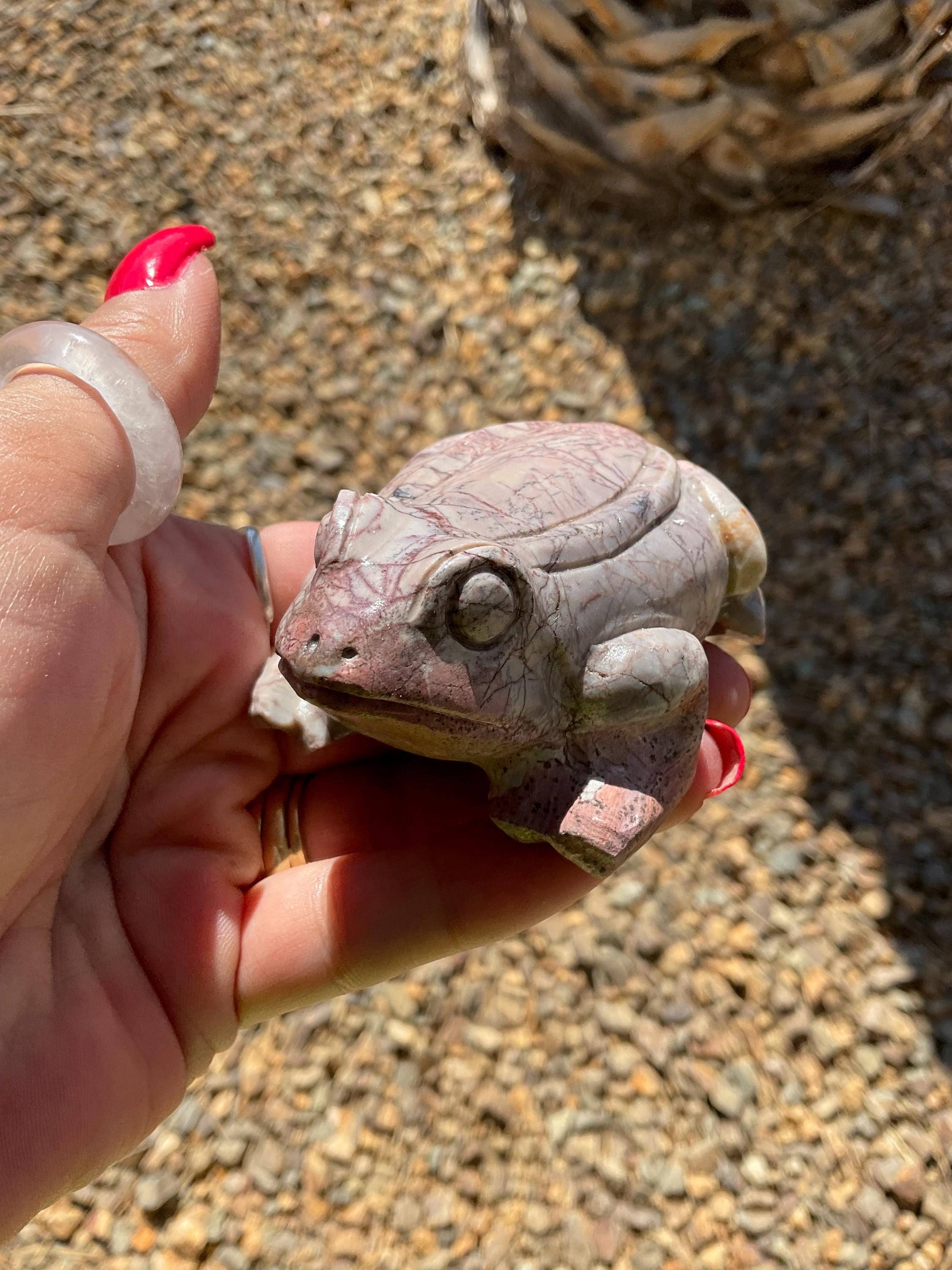 瑪瑙　カエル 苔瑪瑙のカエル彫刻：家や庭の装飾 - Etsy 日本