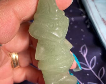 Green Aventurine Grinch Crystal Carving/Grinch Carving/Christmas Ginch Home Decor