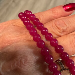 Red Corundum Red Ruby Crystal Beaded Bracelet/Ruby Beaded Bracelet/Rudy Jewelry Gift image 4
