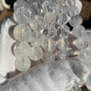 Bracelet en perles de quartz transparent Blue Needle/Bijoux en quartz transparent Blue Needle