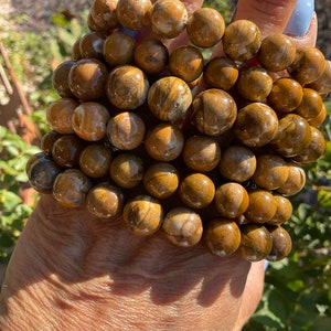 Yellow Opal Beaded Bracelet: Unisex Crystal Jewelry