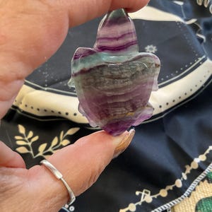 Fluorite Sea Turtle Gemstone Carving/ Rainbow Fluorite Sea Turtle Carving/ Gemstone Sea Turtle Carving