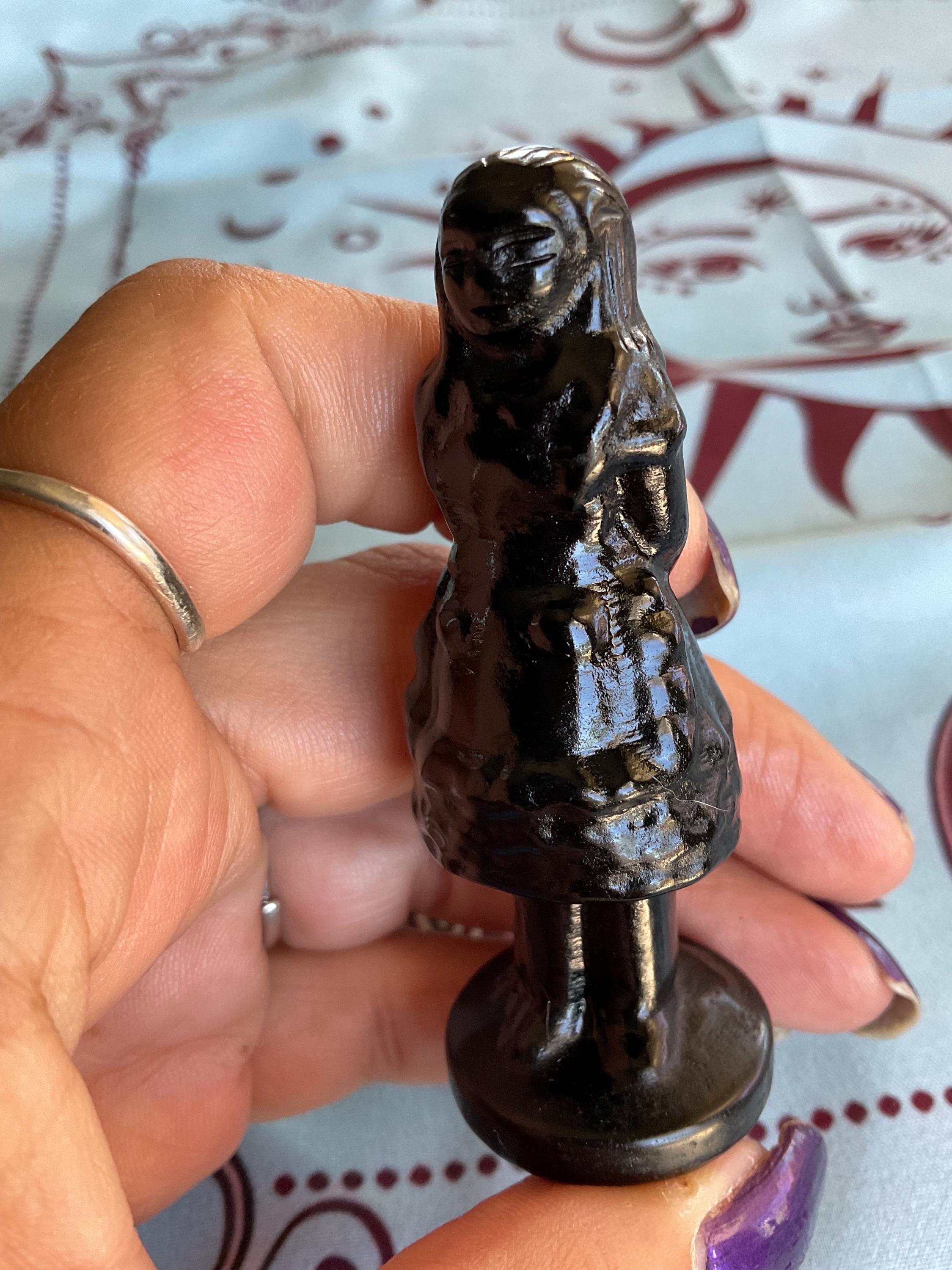 ブラックオブシディアン 不思議の国のアリス クリスタル彫刻セット