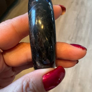 Arfvedsonite Hard Bangle Crystal Bracelet/Firework Stone/Arfvedsonite Crystal Jewelry Gift