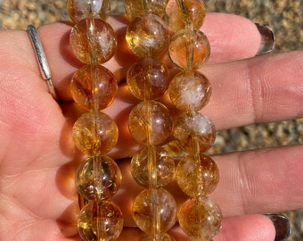 Rainbow Citrine Beaded Crystal Bracelet/Citrine Jewelry Gift