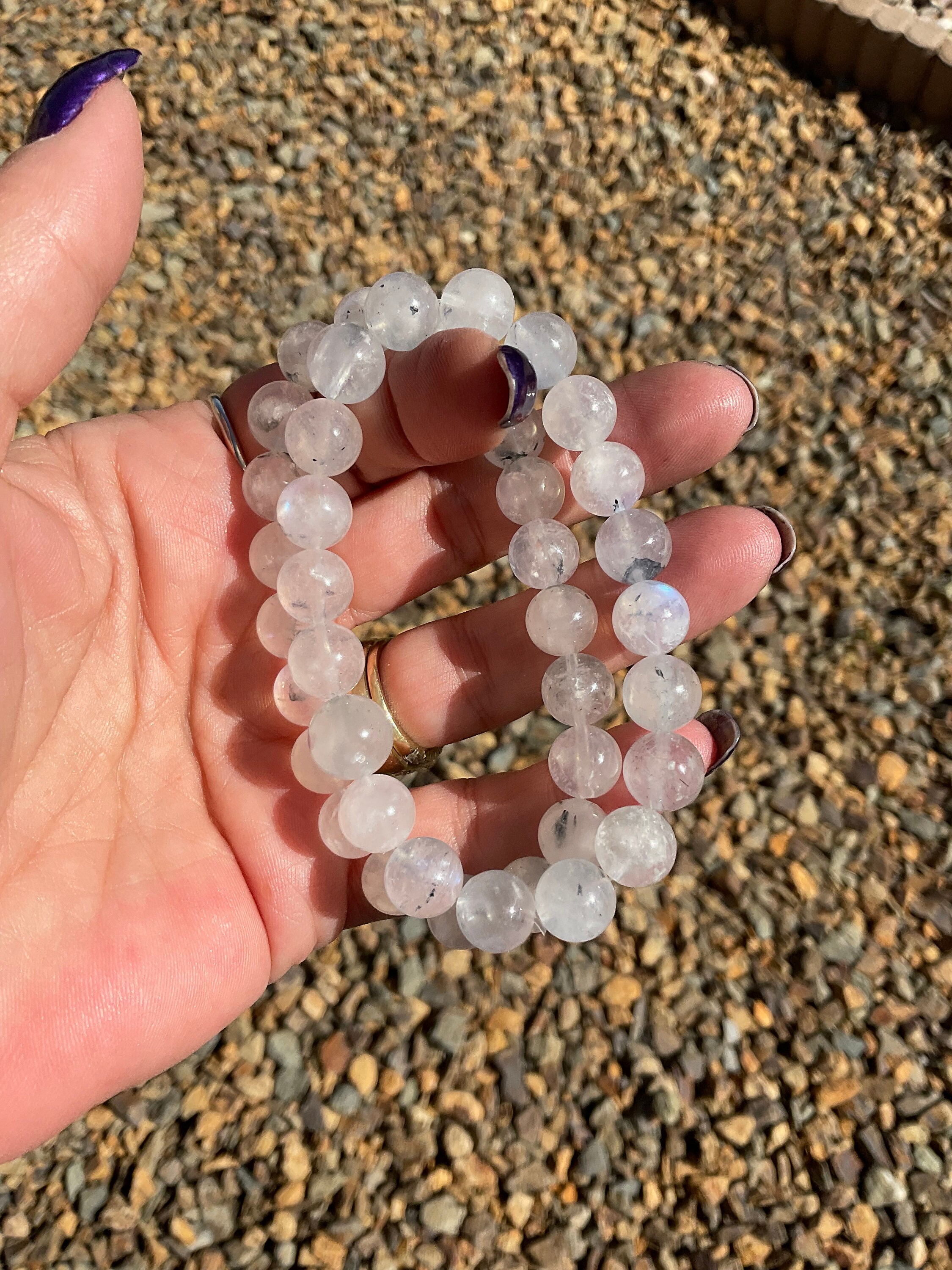 Rainbow Moonstone Beaded Bracelet: Flashy Crystal Gift - Etsy Canada