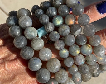 Labradorite Flashy Crystal Beaded Bracelet/Labradorite Crystal Jewelry/Labradorite Crystal Jewelry Gift