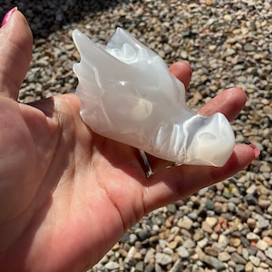 Selenite Dragon Head/Crystal Dragon/Housewarming Gift/Crystal Gift/Home Decor