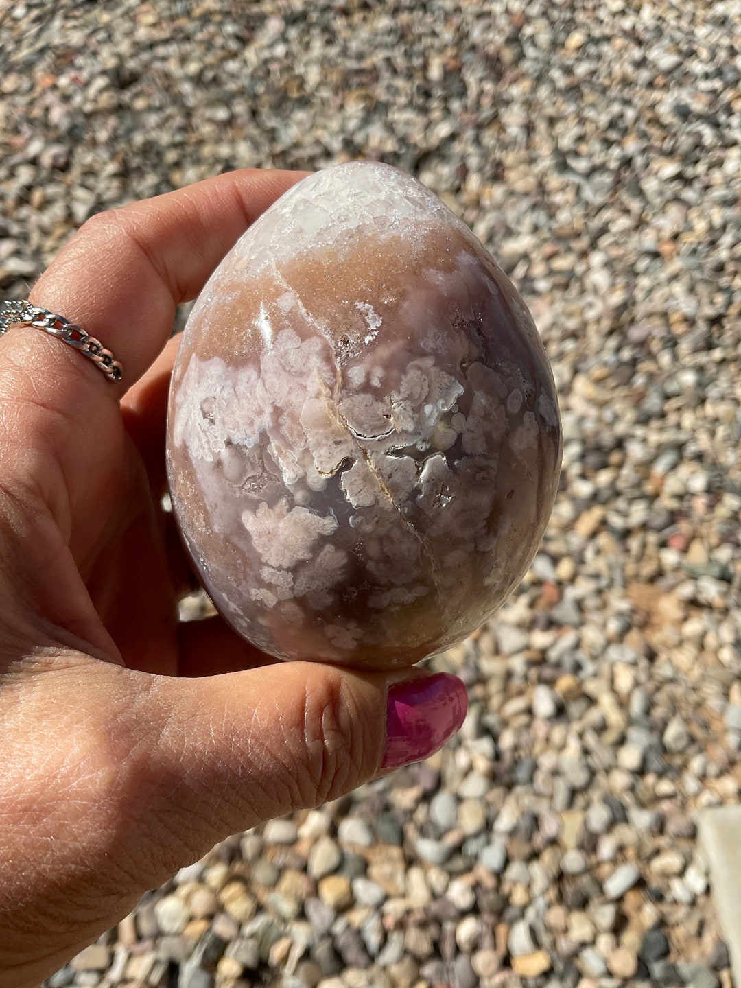 ピンクアメジスト ラベンダーフラワーアゲートエッグ/クリスタルギフト