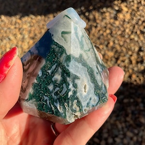 Moss Agate Crystal Diamond Shape/Crystal Gift/Home Decor/Housewarming Gift