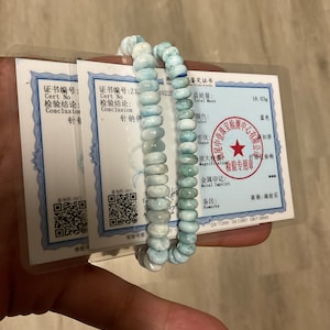 Larimar Crystal Bracelet: Donut Bead, Calming Stone (6-8&quot; Wrist)