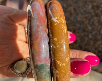 Ocean Jasper Hard Bangle Bracelet/Ocean Jasper Jewelry