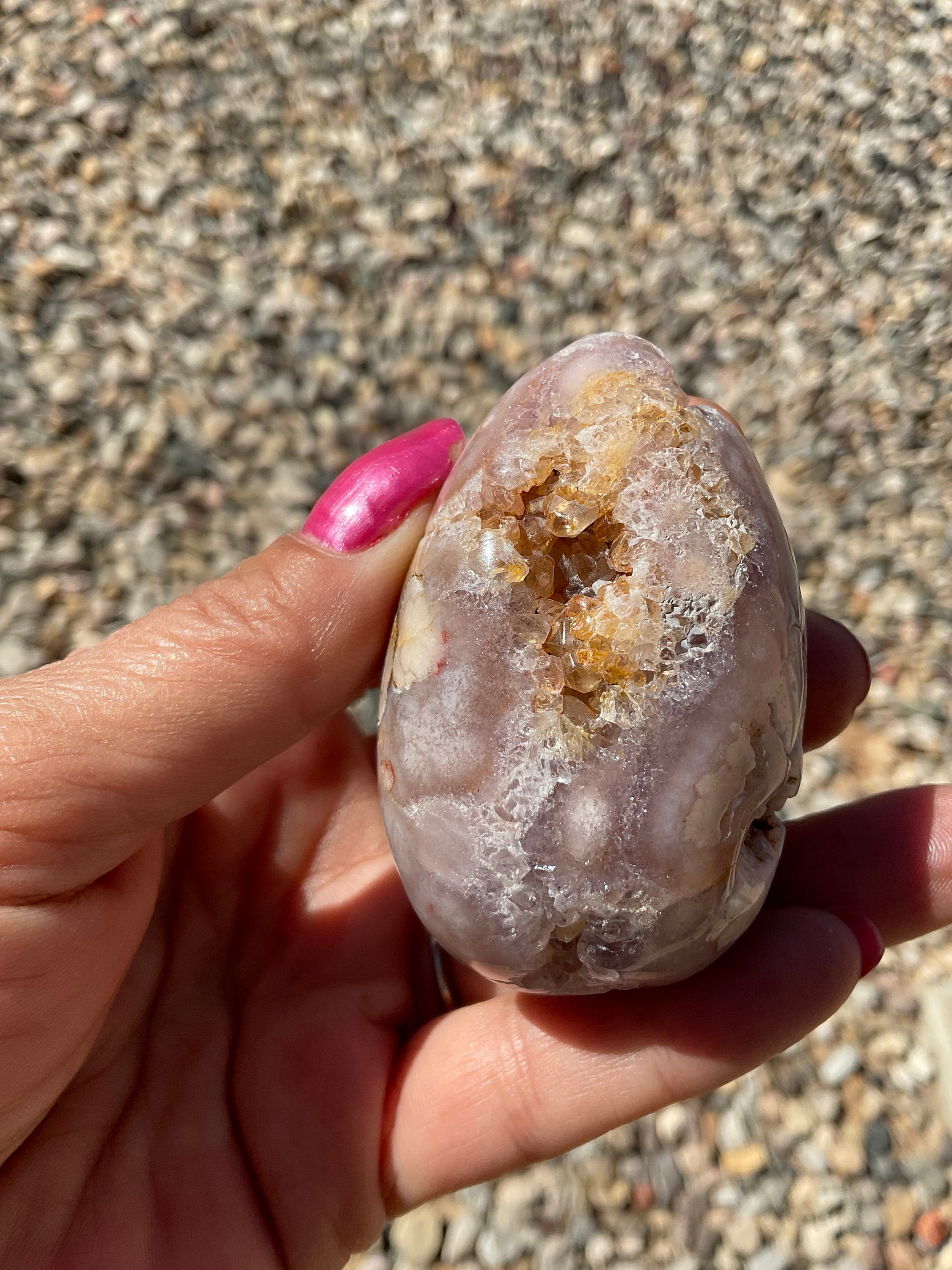 ピンクアメジスト ラベンダーフラワーアゲートエッグ/クリスタルギフト