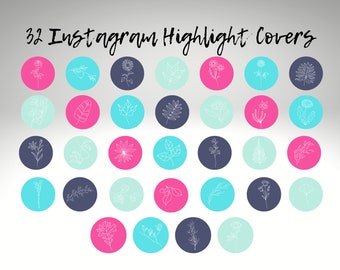 32 Floral Instagram Stories Cover Icons - Highlight covers - Instagram highlights - Instagram icons - Instagram highlight - Highlight icons