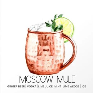 Moscow mule ingredients print, digital download