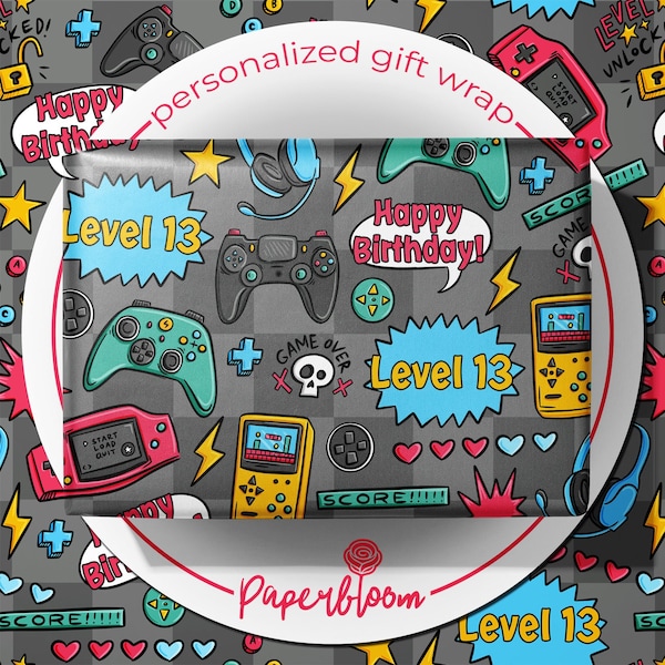 Gamer Wrapping Paper Etsy