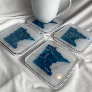 Minnesota Coaster Set | Handmade Coaster Set | Lake Cabin Decor |