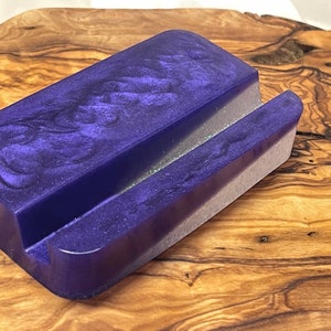 Handmade Resin Business Card Holder | Purple Business Card Holder | Card Holder | Desk Accessories | Office Accessories | Handmade Gift |