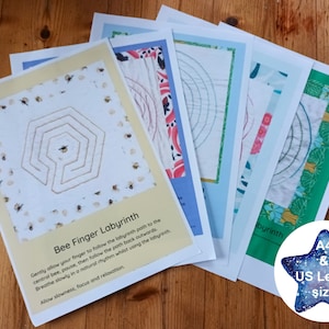Finger Labyrinth set printable, instant download for mindfulness, relaxation