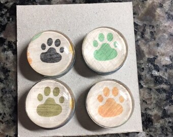 Set of 4 glass cabochon magnets