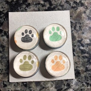 Set of 4 glass cabochon magnets