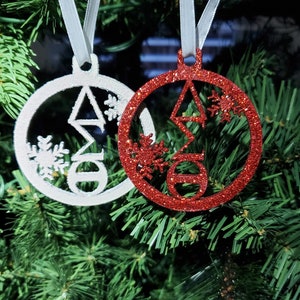 Delta Sigma Theta Bling Christmas Ornaments