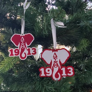 Handmade Delta Sigma Theta Christmas Ornaments – Set of 2, 3D Printed