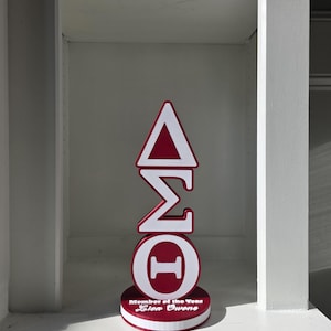 Delta Sigma Theta Desk Plate – 14&quot; Personalized Sorority Gift, Custom Greek Décor for Dorm, Office, or Home