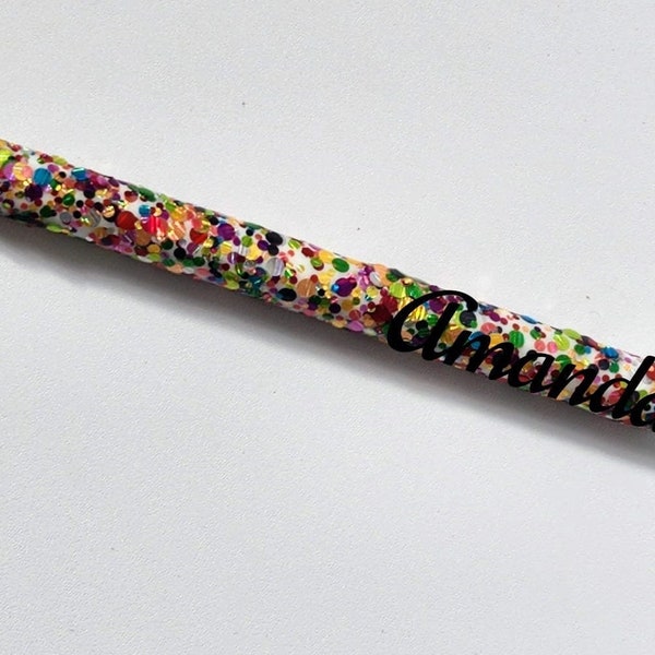 Confetti Pen, Confetti Glitter,Refillable Glitter Pen, Inkjoy, Customized Pen, Boligrafo personalizado, Fullcolor, Black Ink, Blue Ink