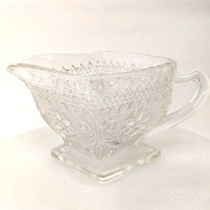 Vintage Indiana Glass Tiara Pattern Clear Creamer Diamond Crystal