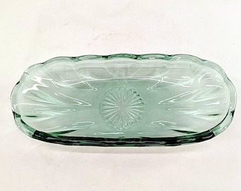 Anchor Hocking Star of David Prescut Glassware Oval Relish Dish Tray