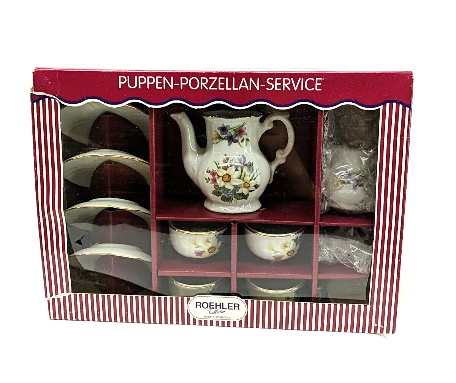 Roehler Puppen Porzellan Service Flora - Child Tea Set Made