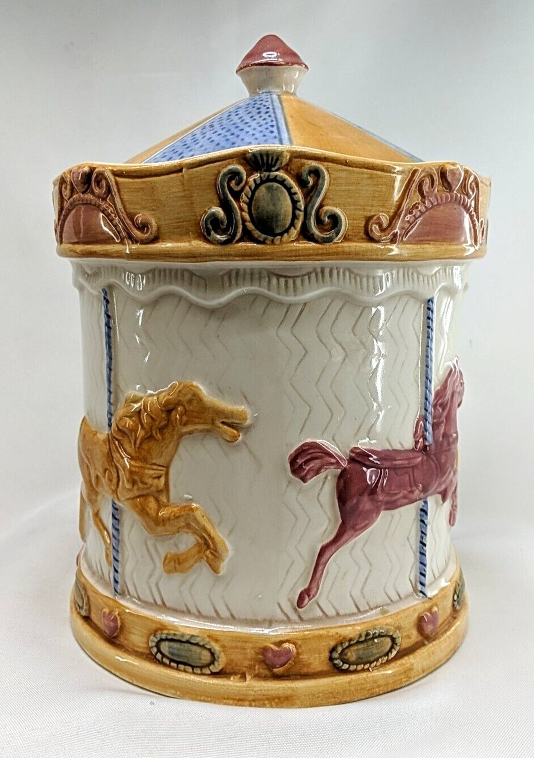 Vintage Treasure Craft Carousel Horse Cookie Jar 12 Tall Etsy