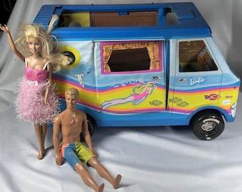 Rare Vintage Barbie Beach Bus 1971 Surfer Mattel RV 2 Dolls Barbie And Ken